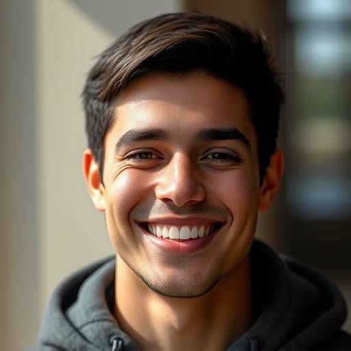 Photo of David Rodriguez, a happy Apex Academy graduate.